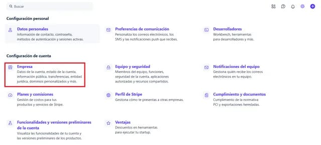 cambiar direccion llc en stripe paso 2