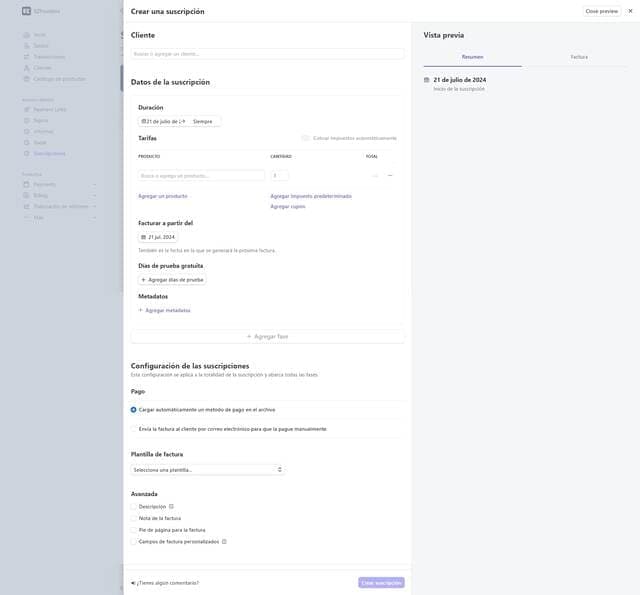 como hacer suscripciones en stripe