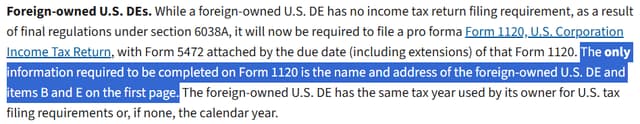 datos a completar formulario 1120 llc foreign owned