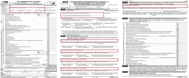 direcciones form 5472 irs