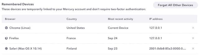 dispositivos recordados mercury