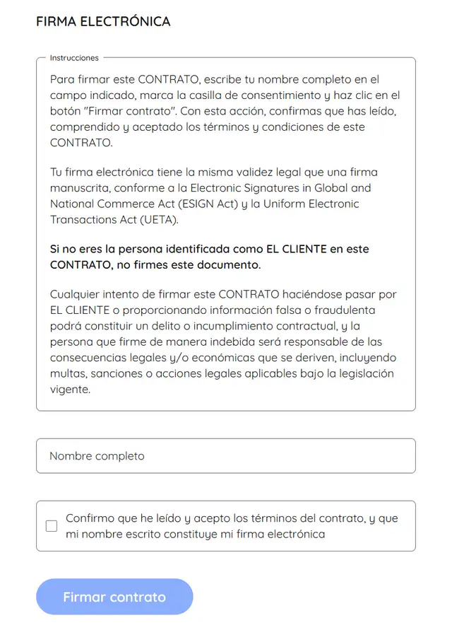 firmar contrato ezfrontiers