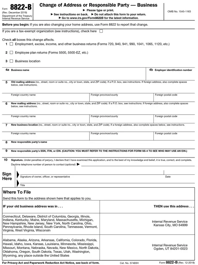 formulario 8822 b irs