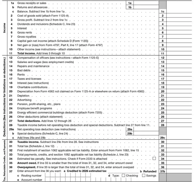formulario 1120 parte b