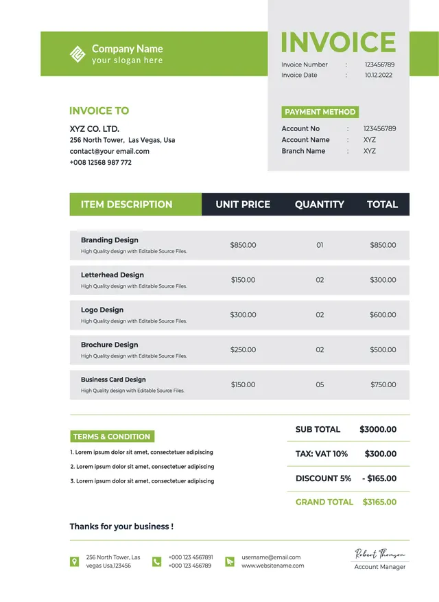 llc invoice template