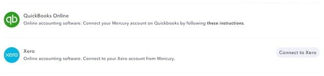 quickbooks xero mercury bank