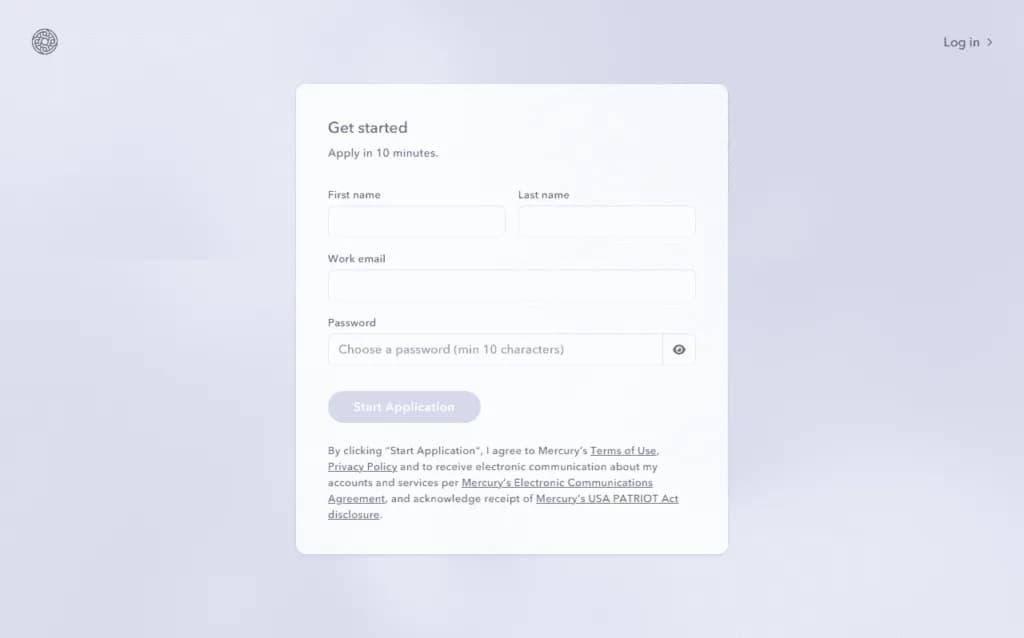 registro mercury crear cuenta