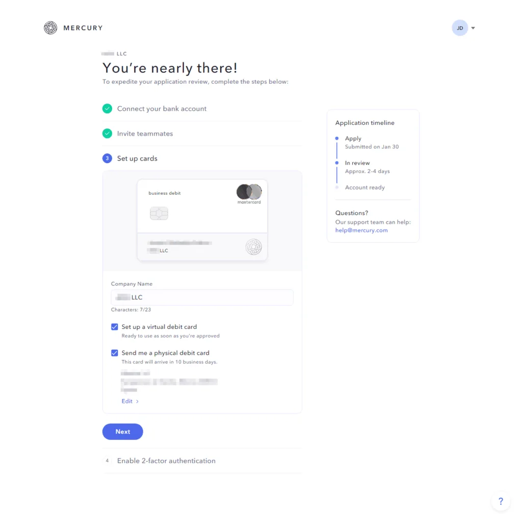 registro mercury tarjetas