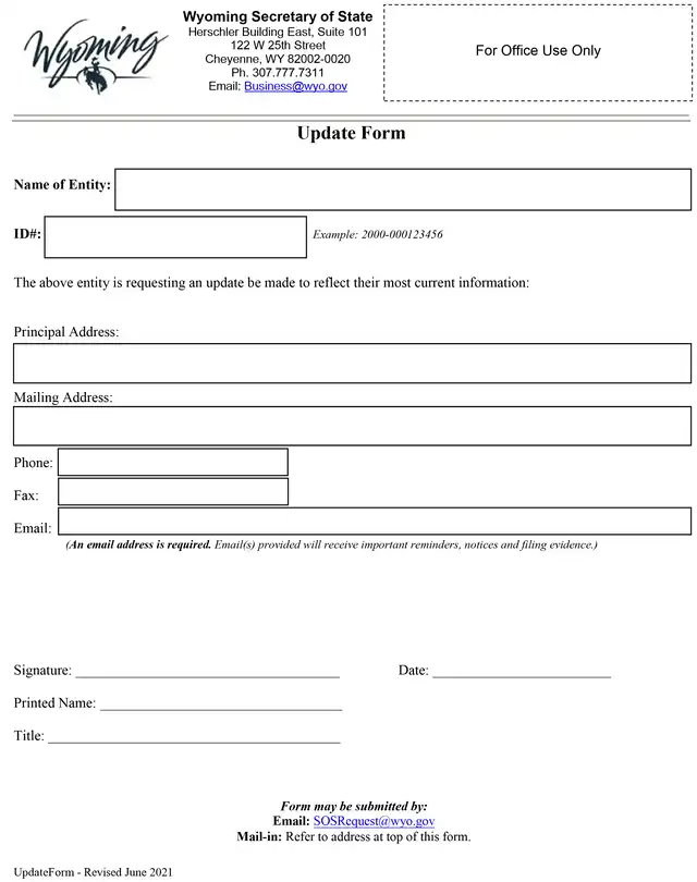 update form wyoming