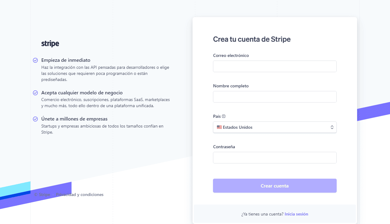 como abrir una cuenta en stripe crear cuenta