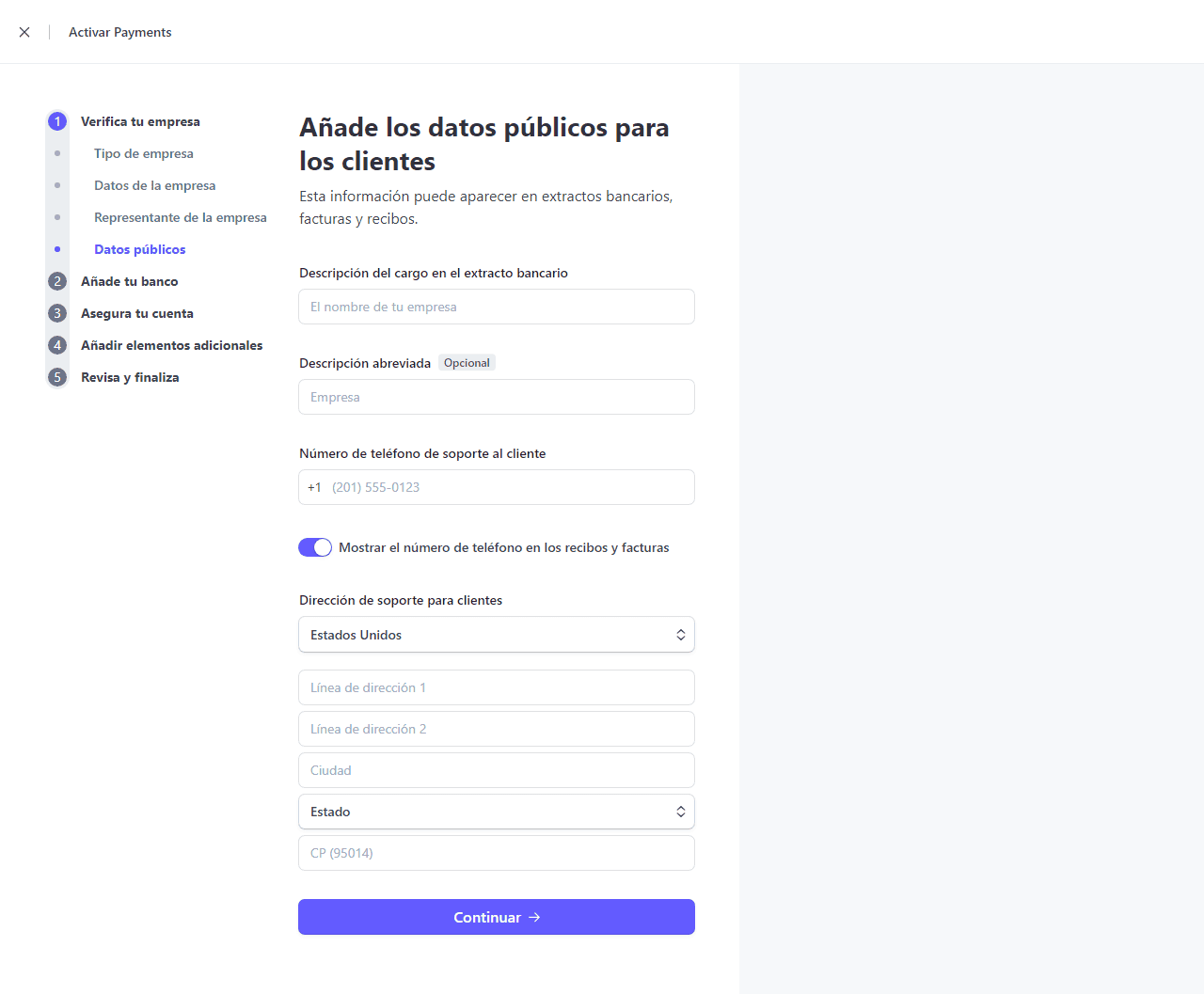 como abrir una cuenta en stripe paso 1d