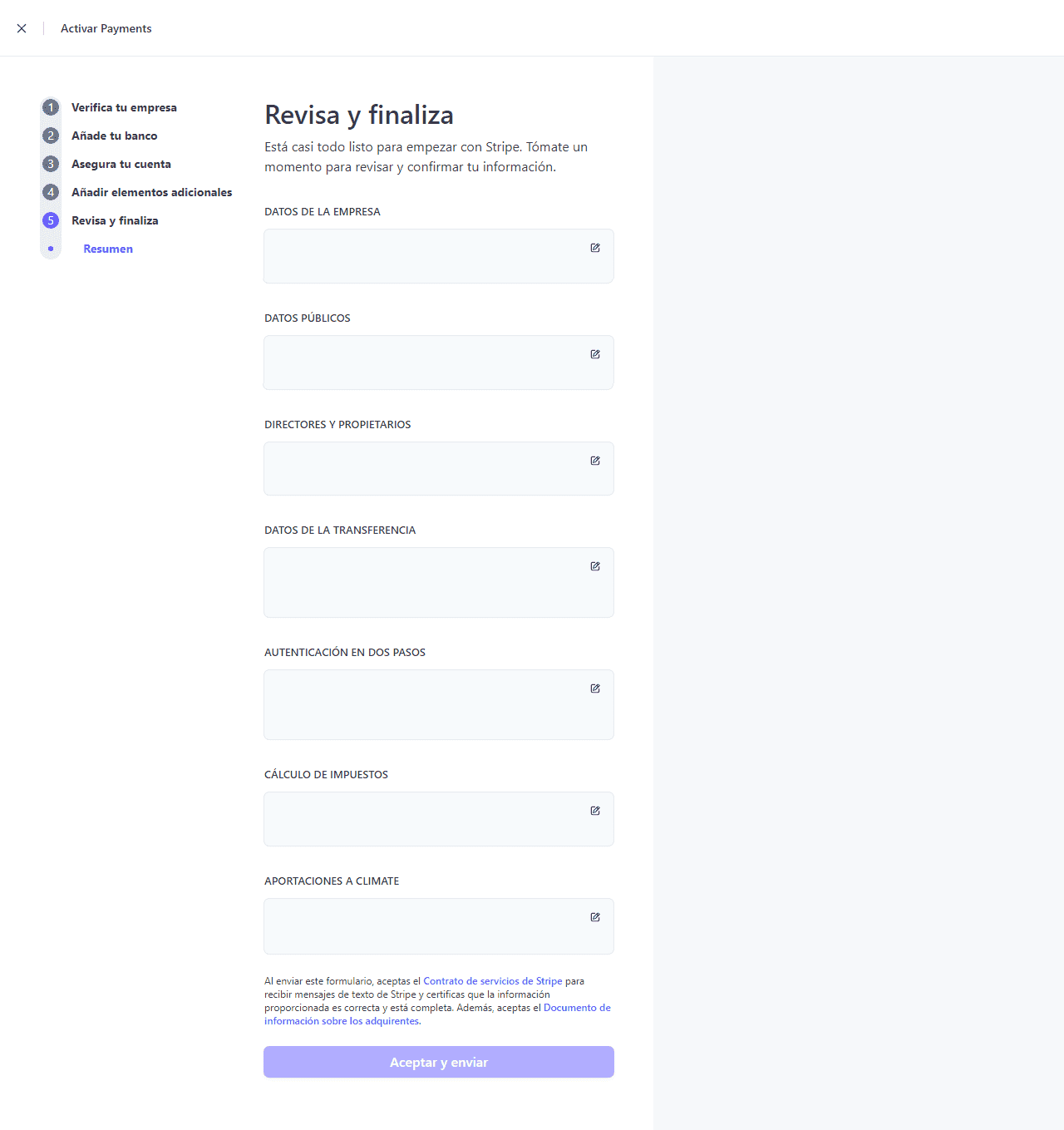 como abrir una cuenta en stripe paso 5